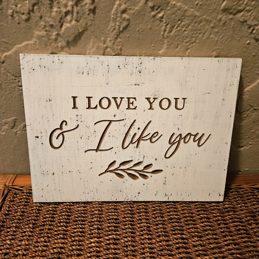 Rustic White and Brown Wall Decor Sign